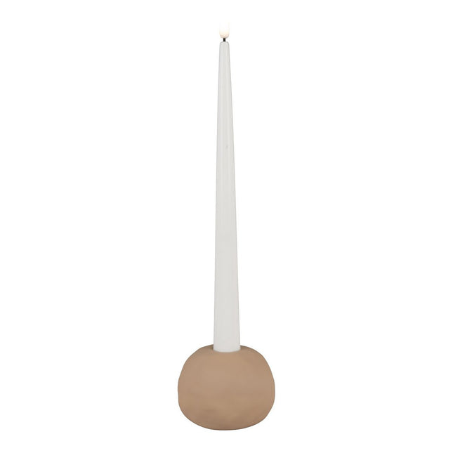 Candle holder - Candle holder in ceramic, brown, Ø8x6.5 cm