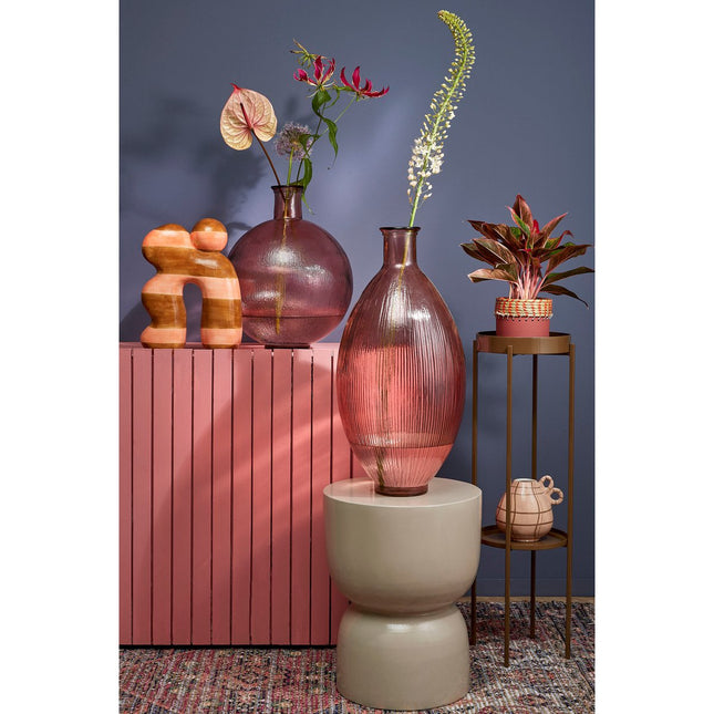 Firenza Bottle Vase - H59 x Ø29 cm - Recycled Glass - Light Pink