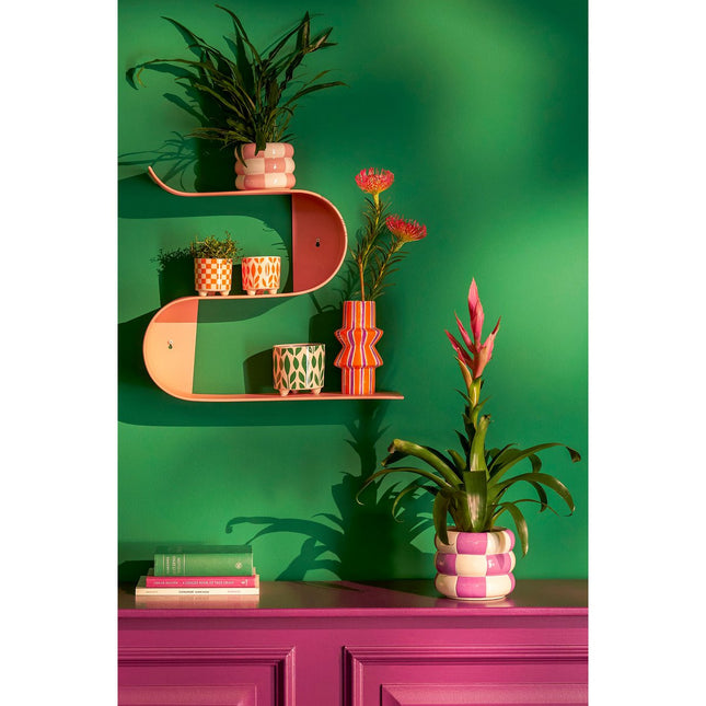 Fenna Wall Shelf - L54 x W14 x H48 cm - Metal - Pink