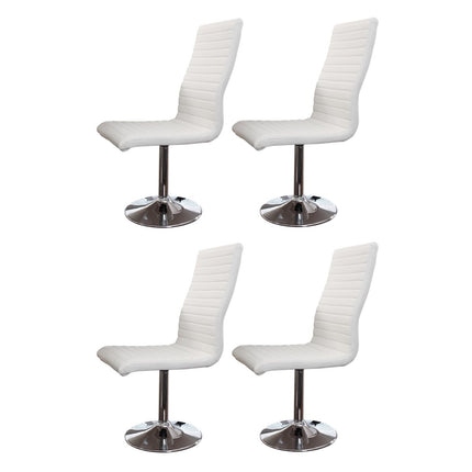 Set of 4 dining room chairs in white artificial leather look