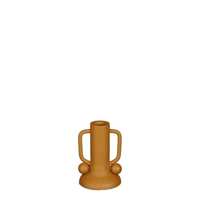 Ula Candlestick - H12 x Ø8 cm - Metal - Light brown