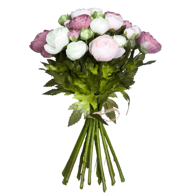 Ranunculus Artificial Flowers Bouquet - H35 x Ø26 cm - Pink