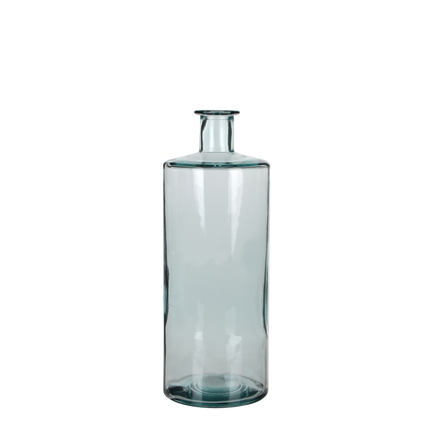 Guan Bottle Vase - H40 x Ø15 cm - Recycled Glass - Transparent