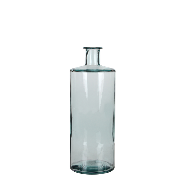 Guan Fles Vaas - H40 x Ø15 cm - Gerecycled Glas - Transparant