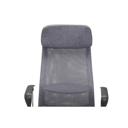 Gray office chair with mesh and fabric upholstery