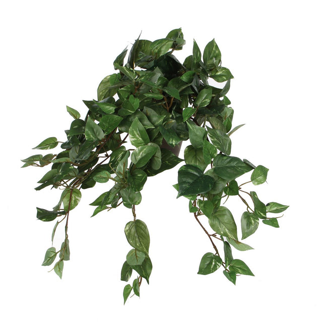 Scindapsus Artificial Hanging Plant in Flower Pot Stan - H45 x Ø25 cm - Green