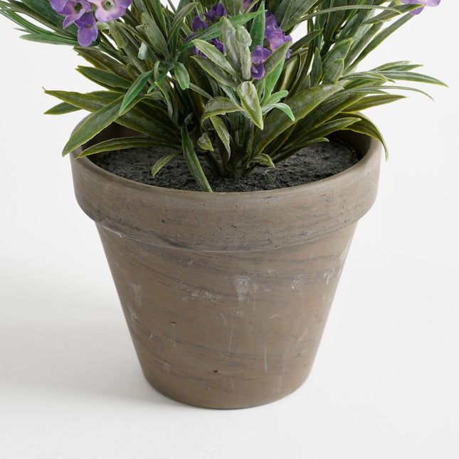 Artificial Lavender Plant in Flower Pot Stan - H33 x Ø20 cm - Purple
