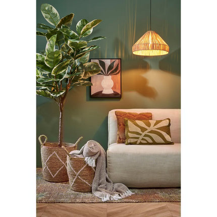 Elisa Hanging Lamp - H24 x Ø40 cm - Raffia - Light brown