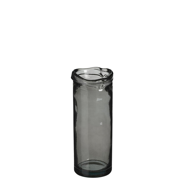Pepe Vase - H28 x Ø12 cm - Recycled Glass - Gray