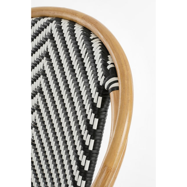 Mandox Bistro chair - L51 x W57 x H90 cm - Rattan - Black, White