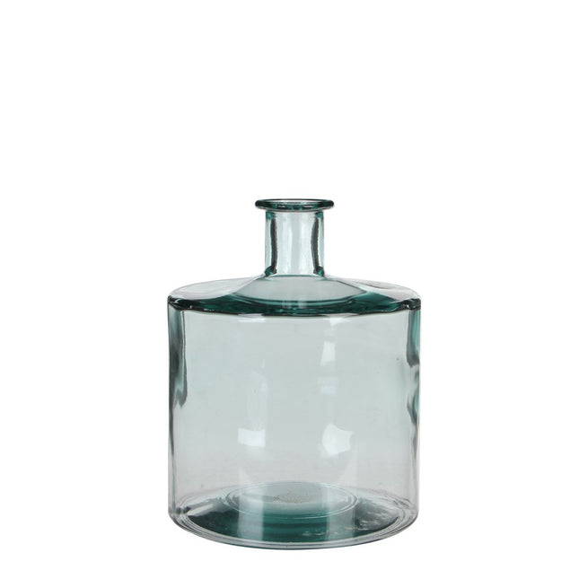 Guan Fles Vaas - H26 x Ø21 cm - Gerecycled Glas - Transparant