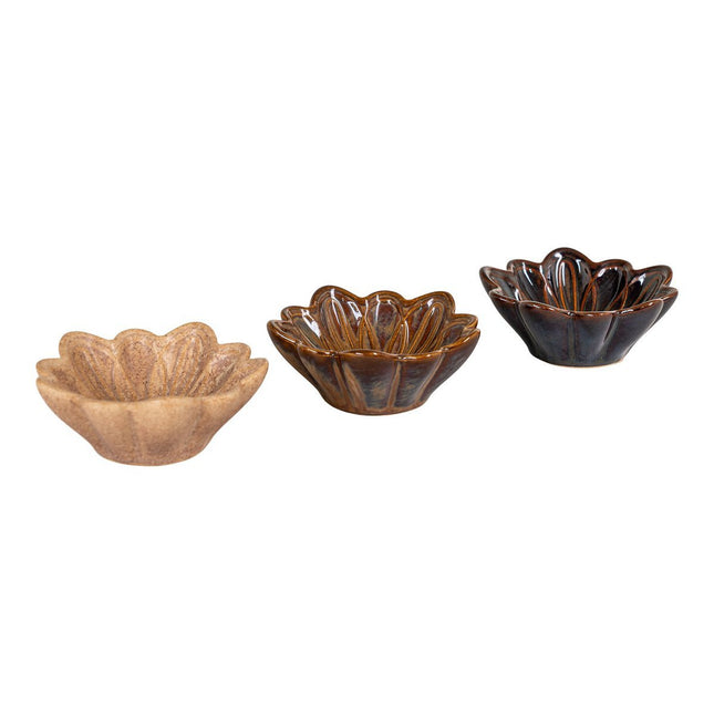 Bowl - Bowl, ceramic/beige/brown/dark brown, ø8.5x3.5 cm, set of 3