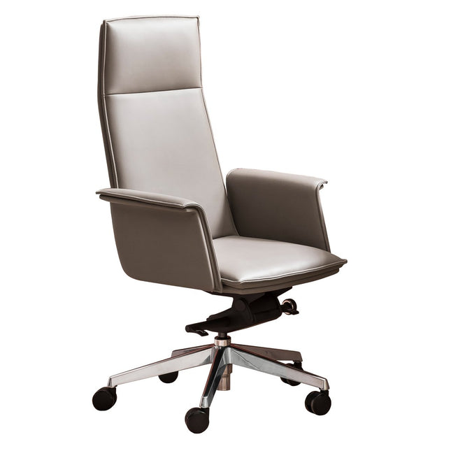 Gray genuine leather office chair