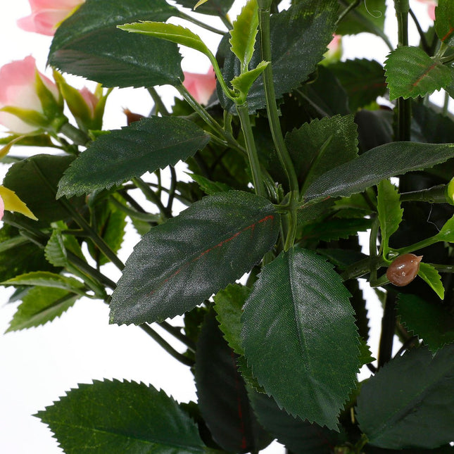 Artificial rose bush plant in flower pot Stan - H33 x Ø25 cm - Pink
