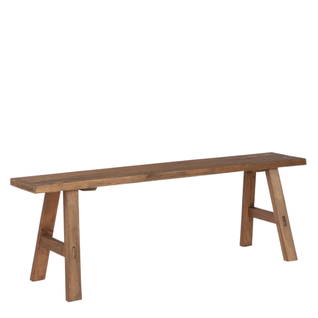 Bold Wooden Bench - L108 x W29.5 x H36.5 cm - Recycled Wood - Brown
