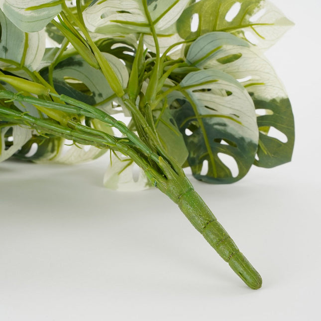 Monstera Adansonii Kunst Hangplant - H53 cm - Groen Bont