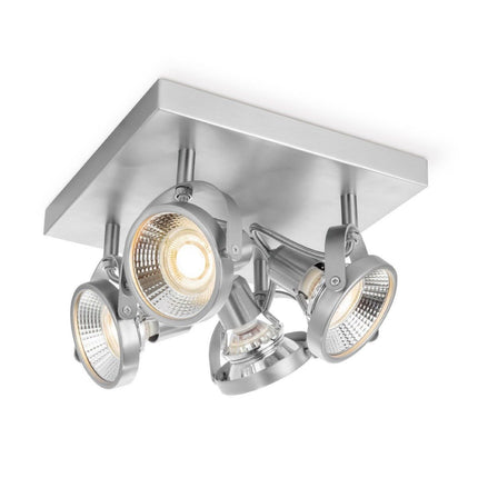 Home Sweet Home LED Surface-mounted spotlight Yaya 4 - dimmable - brushed steel