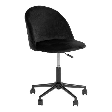 Geneve Office Chair - Office chair in velvet, black with black legs, HN1207