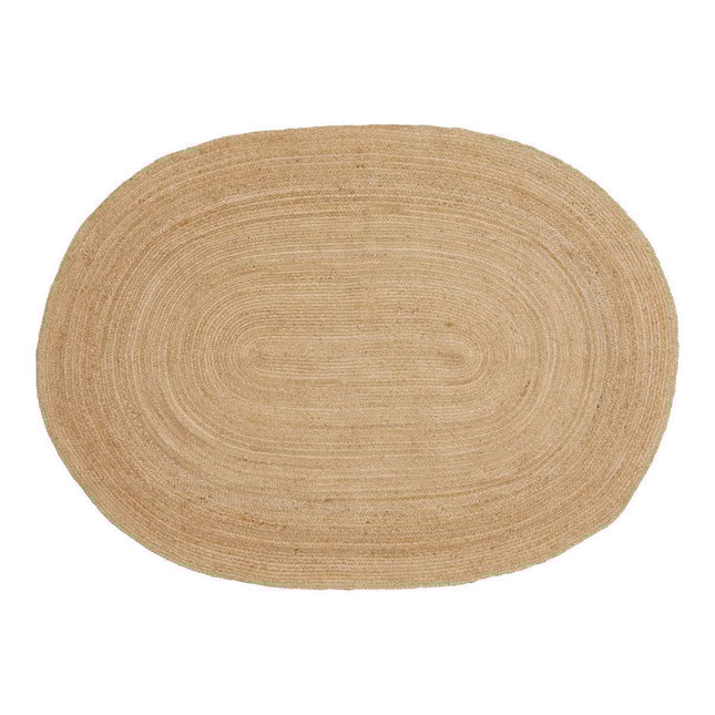 Bombay Rug - Braided jute rug, natural, oval, 140x200 cm