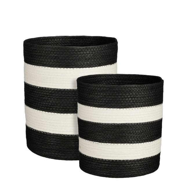 Nacho Basket - Set of 2 - H34 x Ø29 - FSC Mix - Black, White
