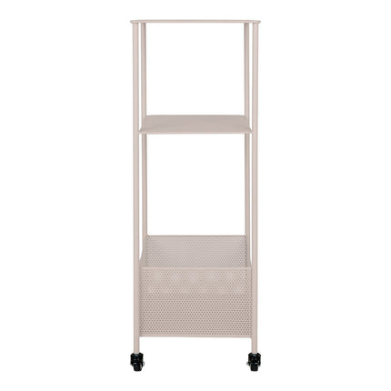 Torres Metal Cart - Metal cart, steel, sand, 3 shelves, 35x35x100 cm
