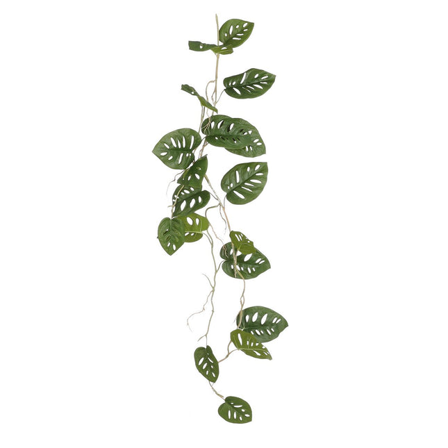 Monstera Artificial Plant Garland - L115 x W34 x H10 cm - Green
