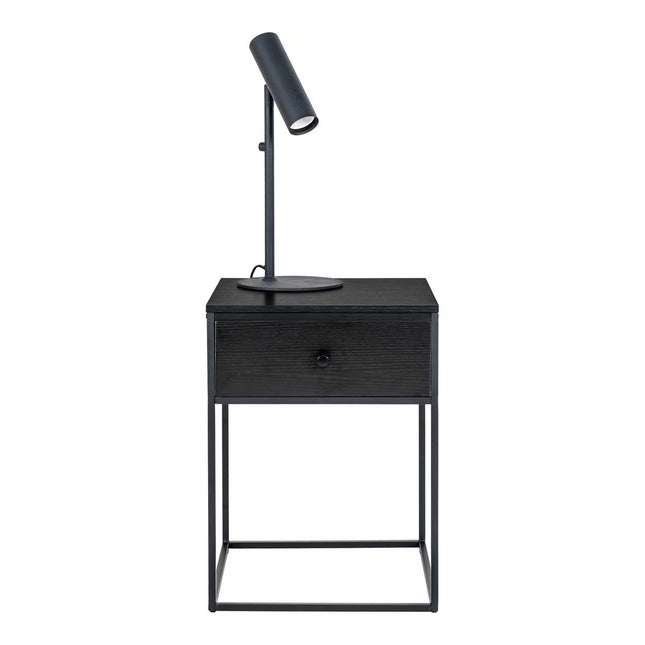 Vita Bedside table with 1 drawer - Black