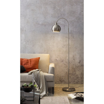 Metal floor lamp with stainless steel look