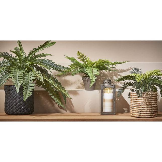 Artificial Cycas Palm Plant in Flower Pot Stan - H33 x Ø34 cm - Green