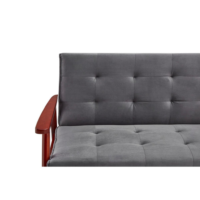 Scandinavian velvet dark gray sofa bed