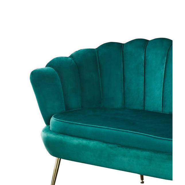 Velvet shell sofa green