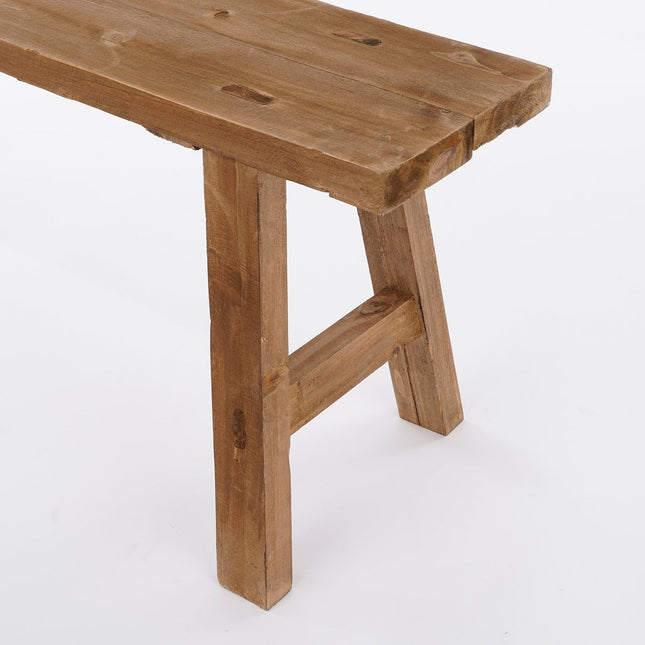 Bold Wooden Bench - L108 x W29.5 x H36.5 cm - Recycled Wood - Brown