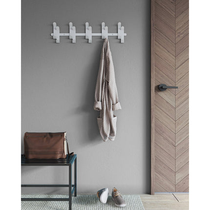 Gorillz Origami - Wall Coat Rack - 10 Double - Coat Rack Hooks - White