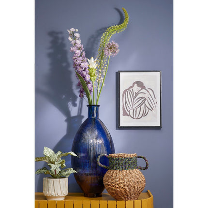 Firenza Bottle Vase - H59 x Ø29 cm - Recycled Glass - Dark Blue