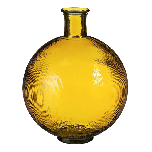 Firenza Bottle Vase - H42 x Ø34 cm - Recycled Glass - Ocher