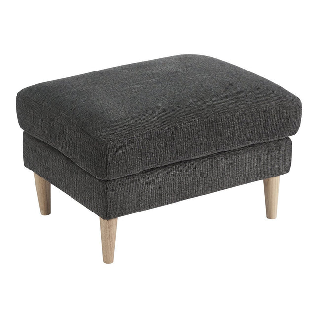 Bologna Pouf - Pouf, dark gray with natural wooden legs, HN1045