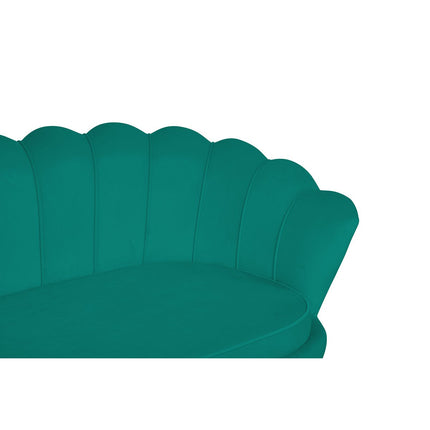 3 seater velvet shell sofa green