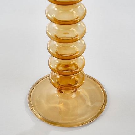Agios Candlestick - H20 x Ø7.5 cm - Glass - Brown