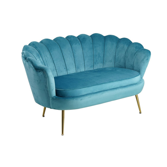 Velvet shell sofa blue