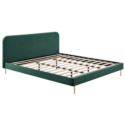 Gestoffeerd bed met fluwelen hoes groen 180x200 cm