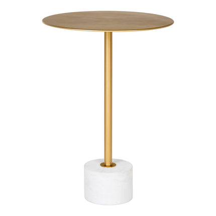 Lecco Side table - Side table in brass and marble Ø41x58 cm