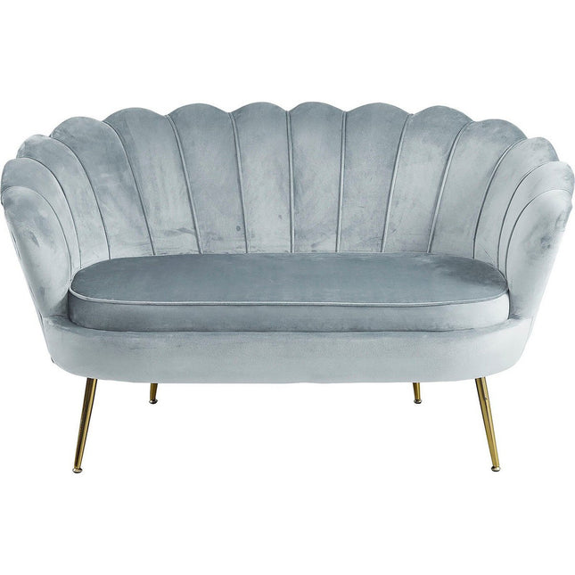 Velvet sofa in light gray
