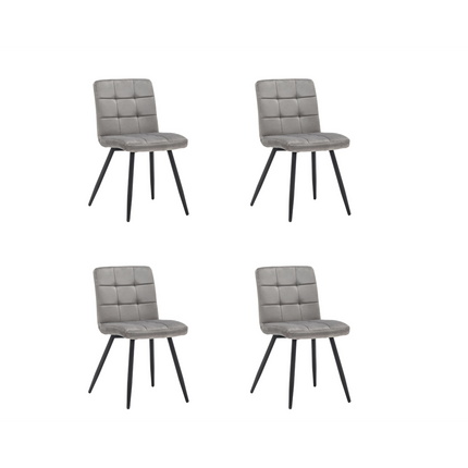 Dining room chairs set of 4 - Collin - Velvet Gray - Velvet