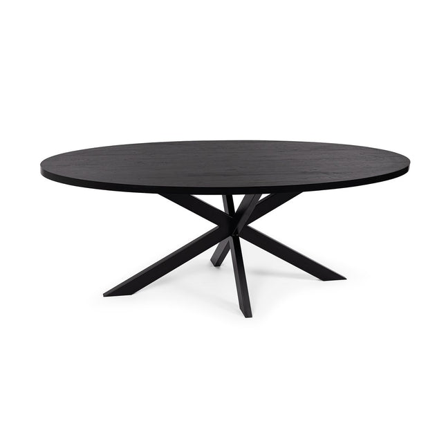 Stalux Oval dining table 'Mees' 240 x 110cm, color black / black oak