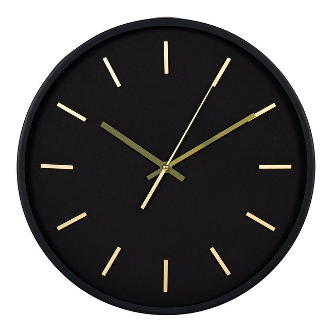 Camden Wandklok - Wandklok, zwart, geruisloos uurwerk, rond, ø35 cm