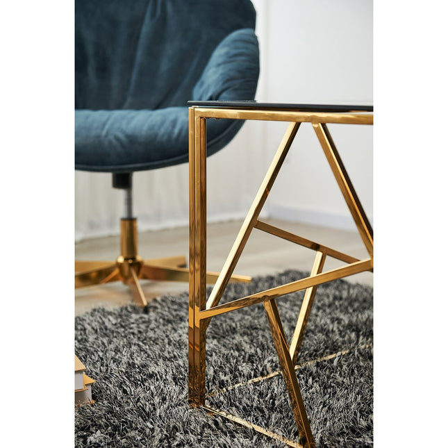 Side table gold/grey 55x55 cm