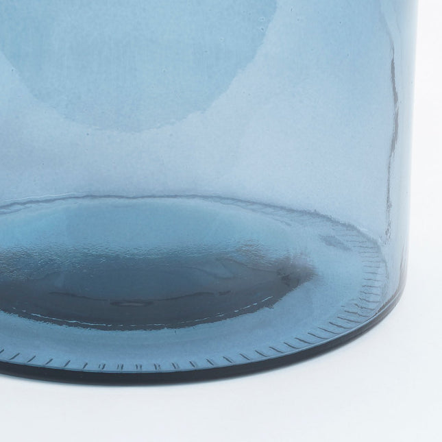 Guan Fles Vaas - H26 x Ø21 cm - Gerecycled Glas - Blauw