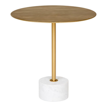 Lecco Side table - Side table in brass and marble Ø51x52 cm