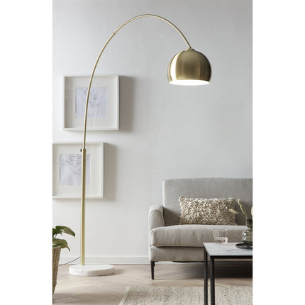 Brass arc lamp with marble base
