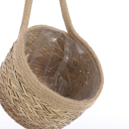 Anne Hanging Basket for Plants - Set of 2 - H20 x Ø25 cm - Seagrass - Light brown